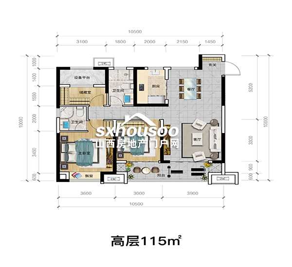 3室2廳2衛 115㎡